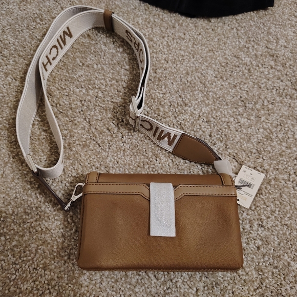 NWT Michael Kors Jetset Small Nylon Driftwood Smartphone Crossbody Bag - Picture 7 of 8